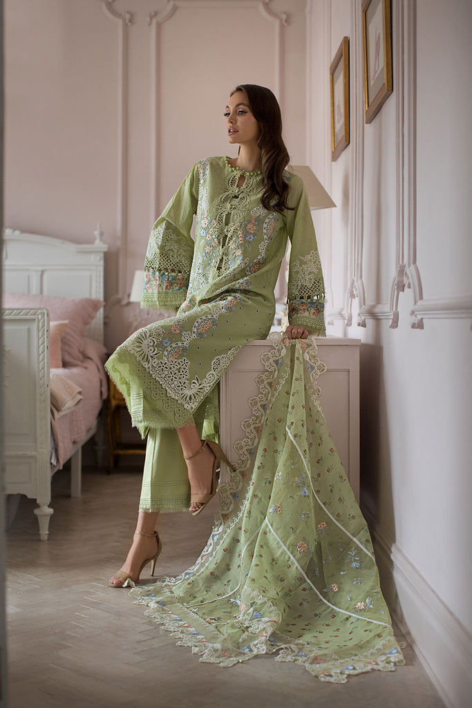 Sobia Nazir 3 Piece Custom Stitched Suit - Green - LB286516