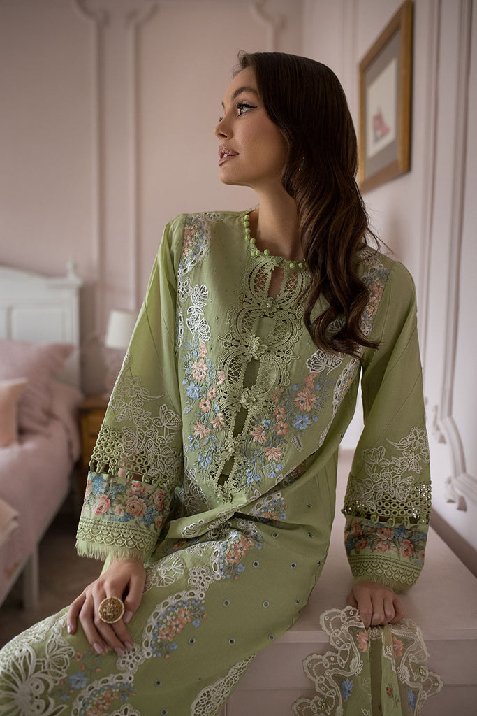 Sobia Nazir 3 Piece Custom Stitched Suit - Green - LB286516