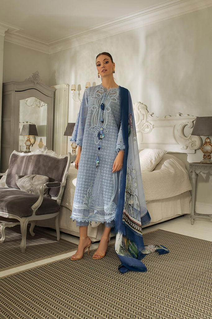 Sobia Nazir 3 Piece Custom Stitched Suit - Blue - LB286501