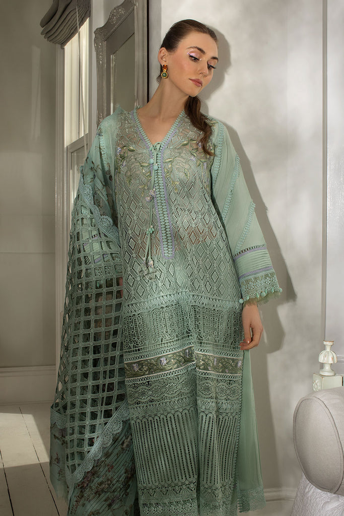 Sobia Nazir 3 Piece Custom Stitched Suit - Green - LB286502