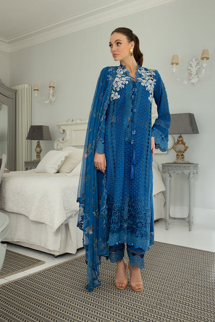 Sobia Nazir 3 Piece Custom Stitched Suit - Blue - LB286495