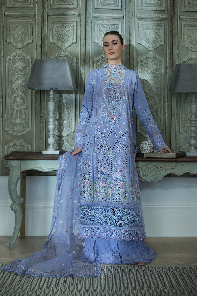 Sobia Nazir 3 Piece Custom Stitched Suit - Blue - LB286493