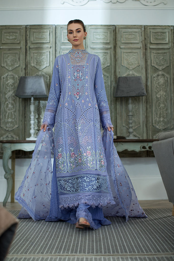 Sobia Nazir 3 Piece Custom Stitched Suit - Blue - LB286493