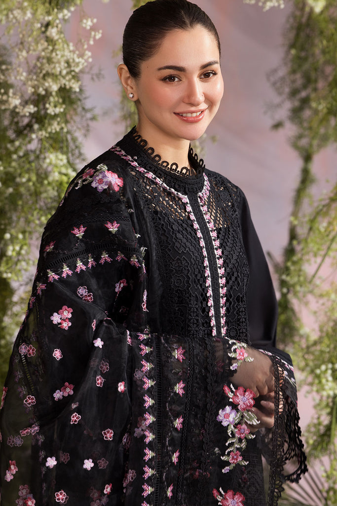 Sobia Nazir 3 Piece Custom Stitched Suit - Black - LB29365