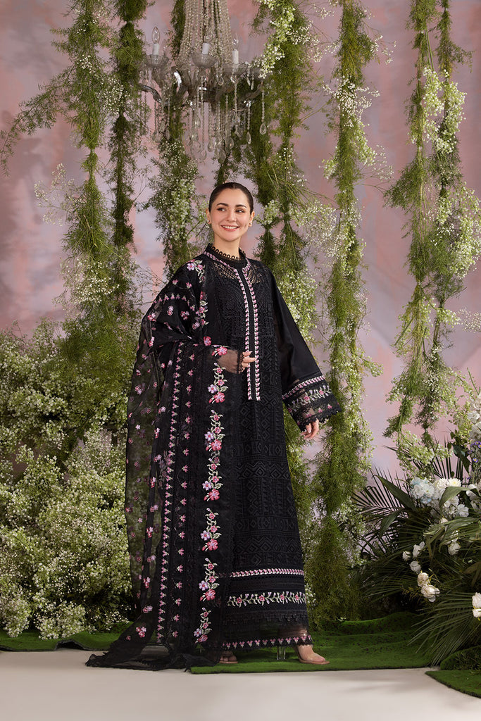 Sobia Nazir 3 Piece Custom Stitched Suit - Black - LB29365