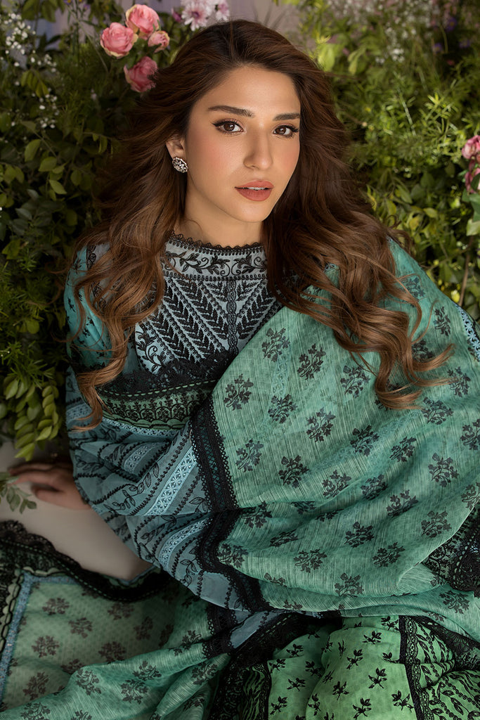 Sobia Nazir 3 Piece Custom Stitched Suit - Green - LB29368