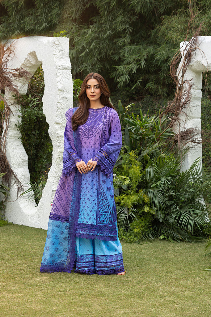 Sobia Nazir 3 Piece Custom Stitched Suit - Blue - LB29367