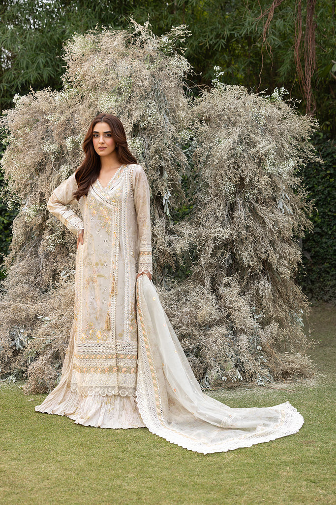 Sobia Nazir 3 Piece Custom Stitched Suit - Beige - LB29369