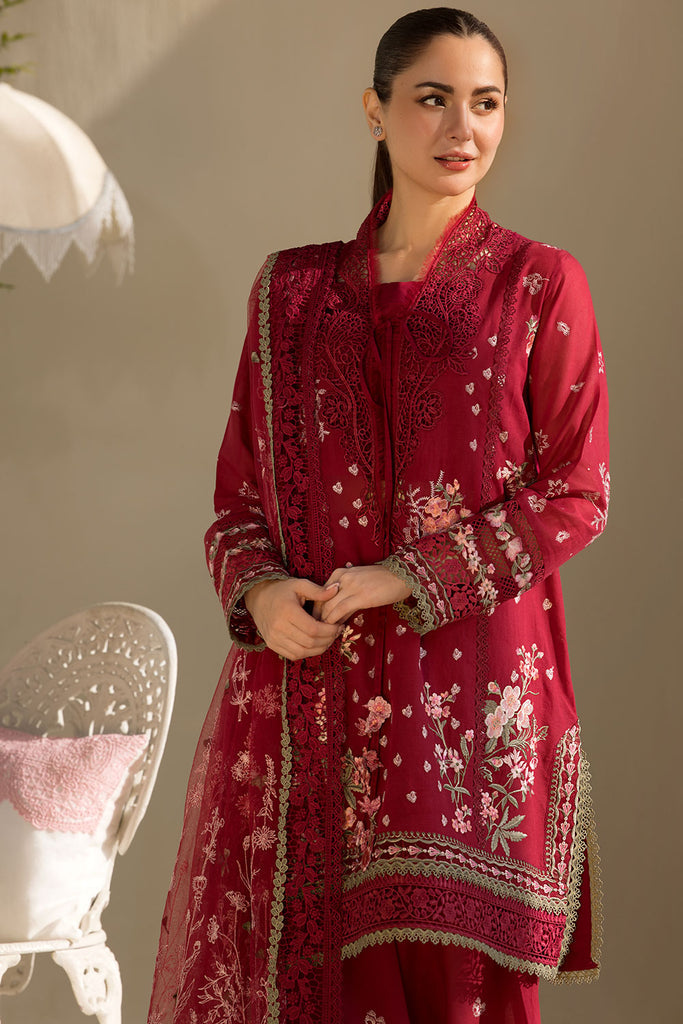 Sobia Nazir 3 Piece Custom Stitched Suit - Red - LB29372