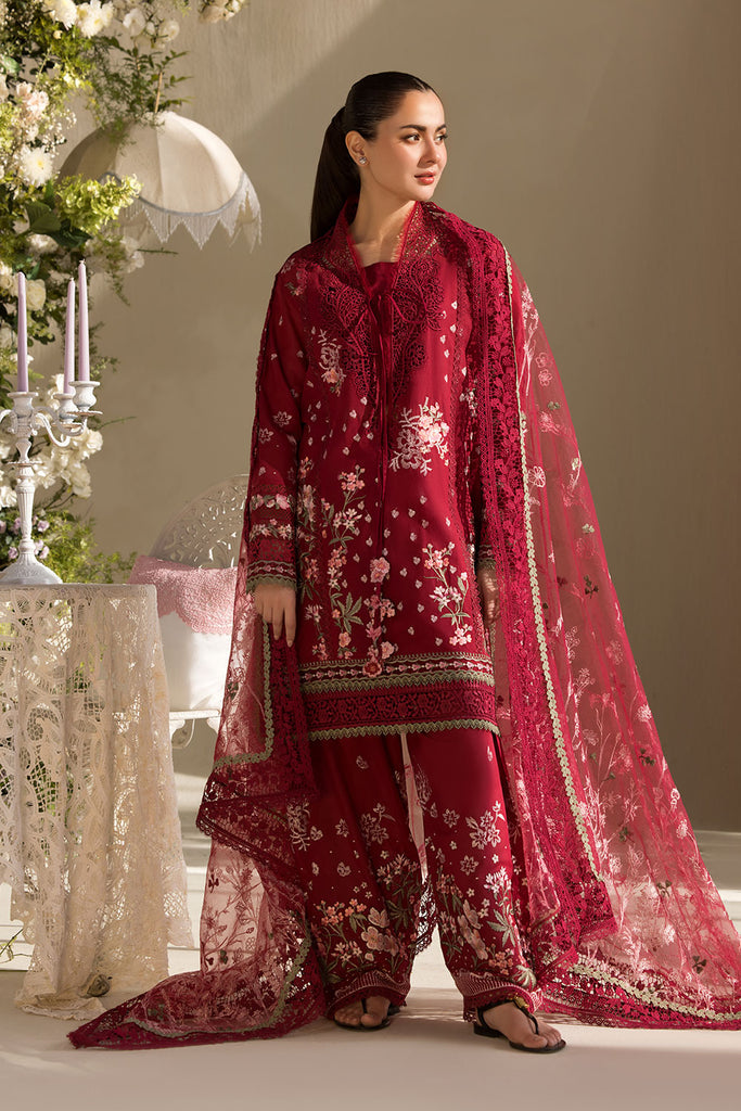 Sobia Nazir 3 Piece Custom Stitched Suit - Red - LB29372