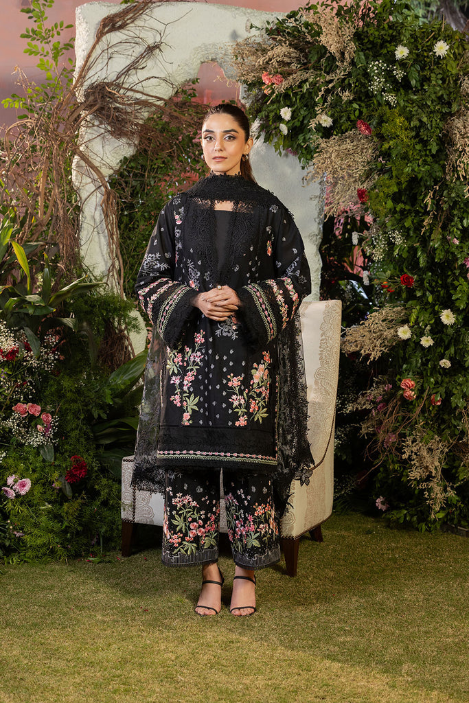 Sobia Nazir 3 Piece Custom Stitched Suit - Black - LB29371