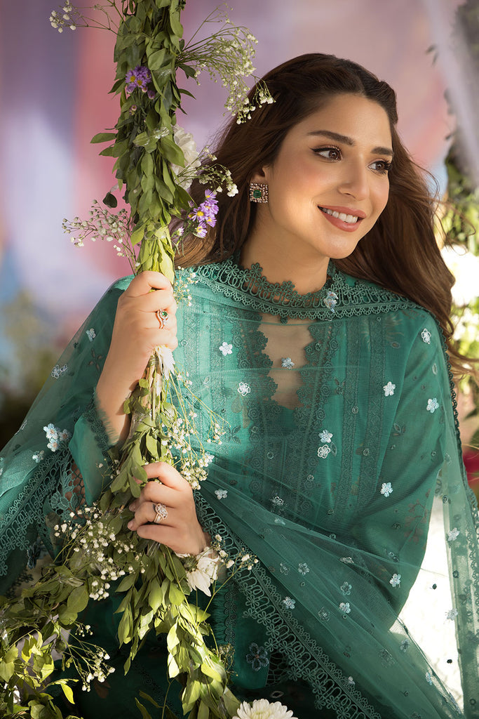 Sobia Nazir 3 Piece Custom Stitched Suit - Green - LB29374