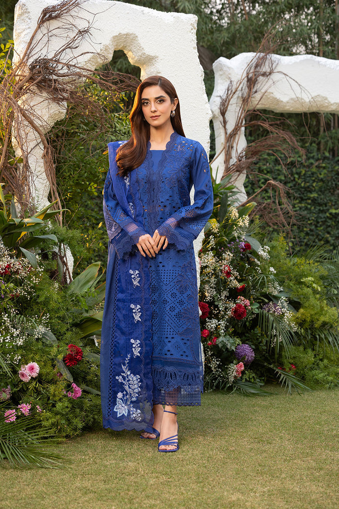 Sobia Nazir 3 Piece Custom Stitched Suit - Blue - LB29346