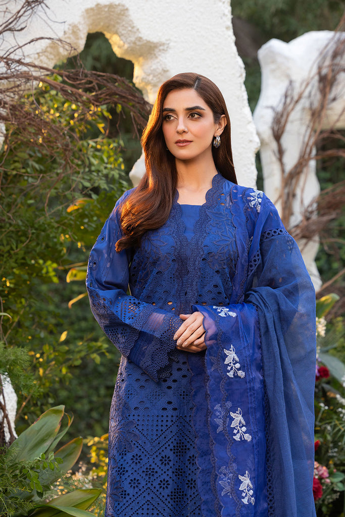 Sobia Nazir 3 Piece Custom Stitched Suit - Blue - LB29346