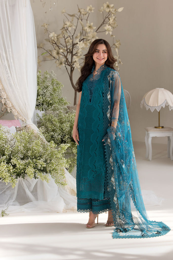 Sobia Nazir 3 Piece Custom Stitched Suit - Teal - LB29348