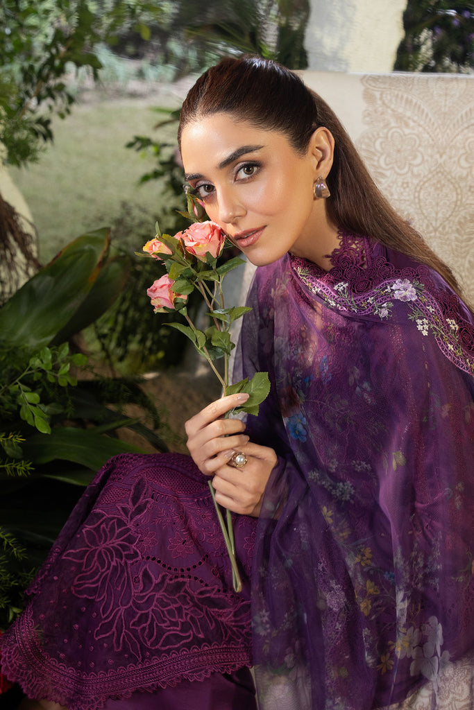 Sobia Nazir 3 Piece Custom Stitched Suit - Purple - LB29347