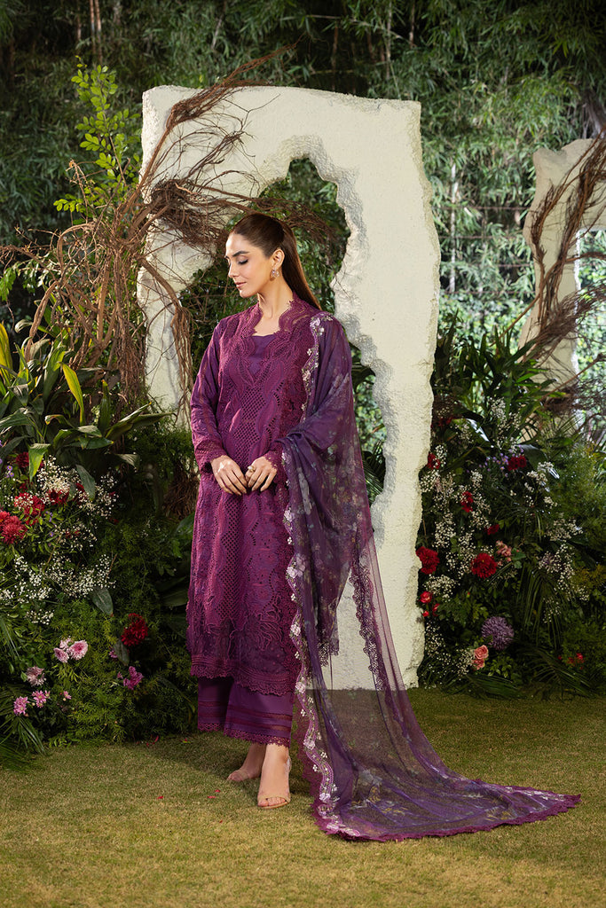 Sobia Nazir 3 Piece Custom Stitched Suit - Purple - LB29347