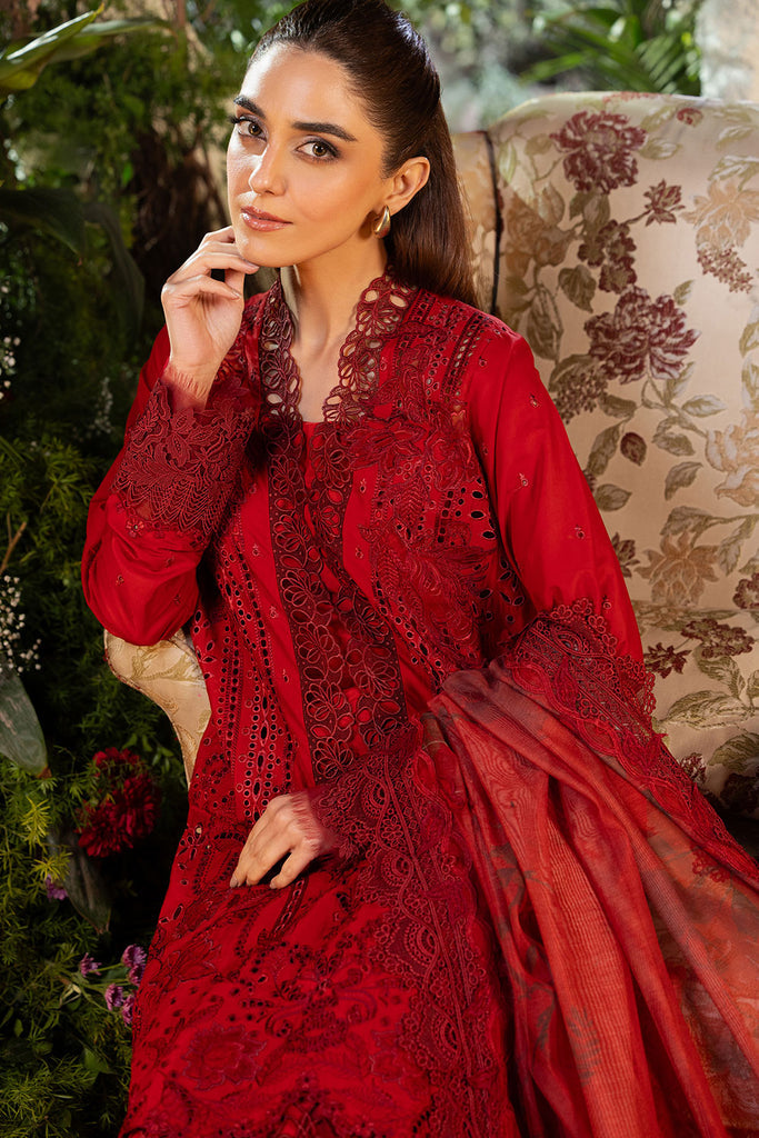 Sobia Nazir 3 Piece Custom Stitched Suit - Red - LB29349