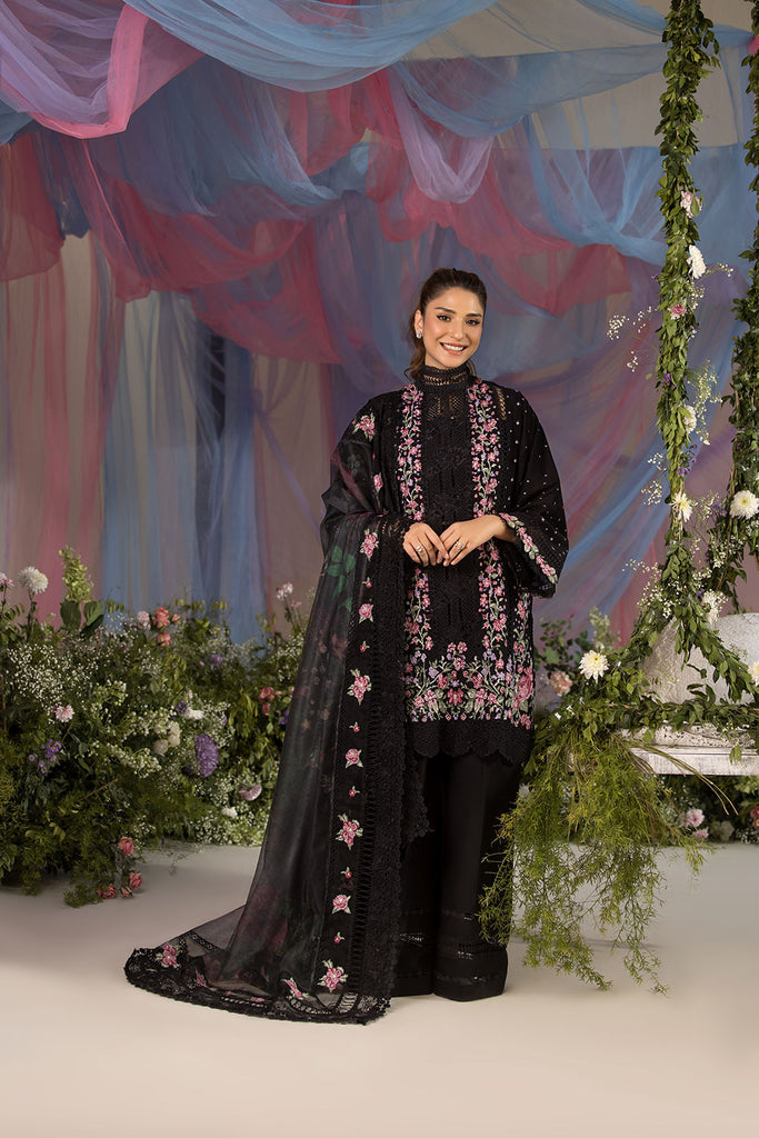 Sobia Nazir 3 Piece Custom Stitched Suit - Black - LB29351