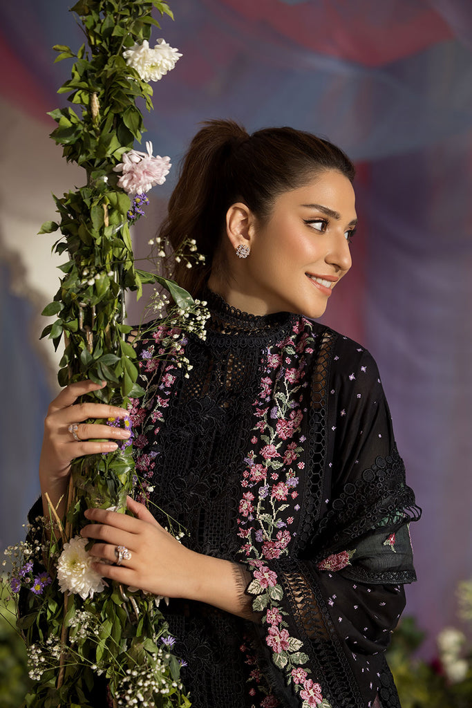 Sobia Nazir 3 Piece Custom Stitched Suit - Black - LB29351