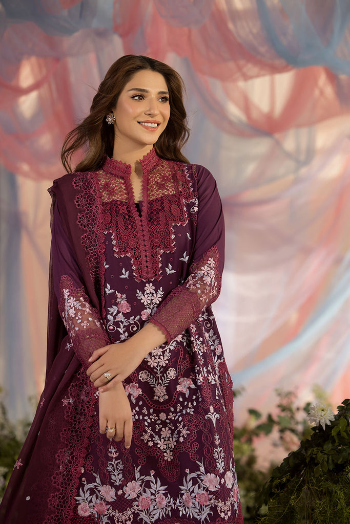 Sobia Nazir 3 Piece Custom Stitched Suit - Purple - LB29356