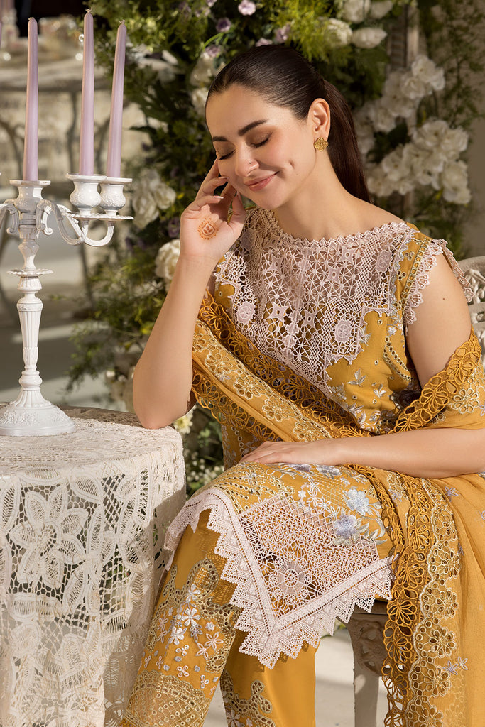 Sobia Nazir 3 Piece Custom Stitched Suit - Yellow - LB29355