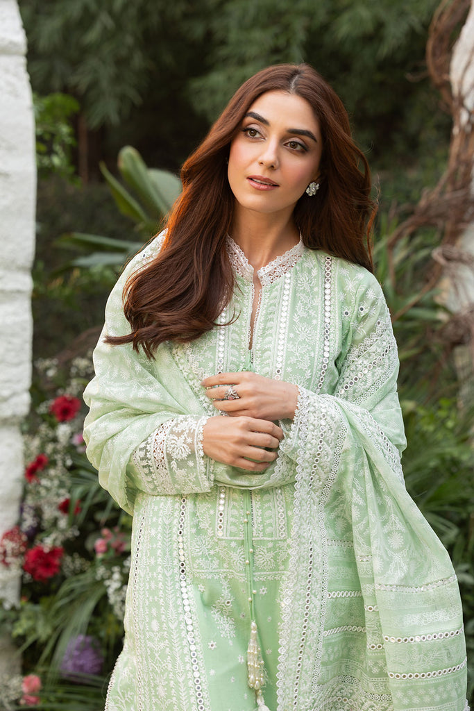 Sobia Nazir 3 Piece Custom Stitched Suit - Green - LB29357