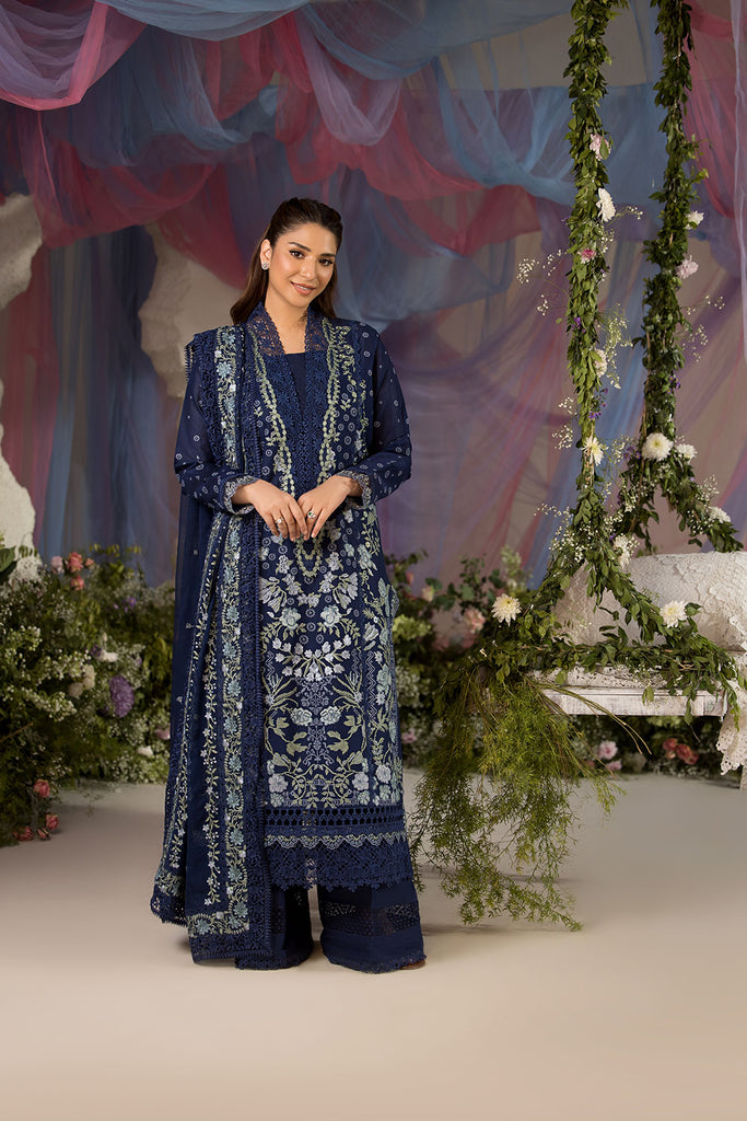 Sobia Nazir 3 Piece Custom Stitched Suit - Blue - LB29360