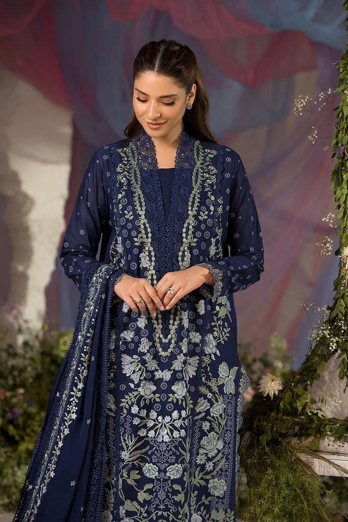 Sobia Nazir 3 Piece Custom Stitched Suit - Blue - LB29360