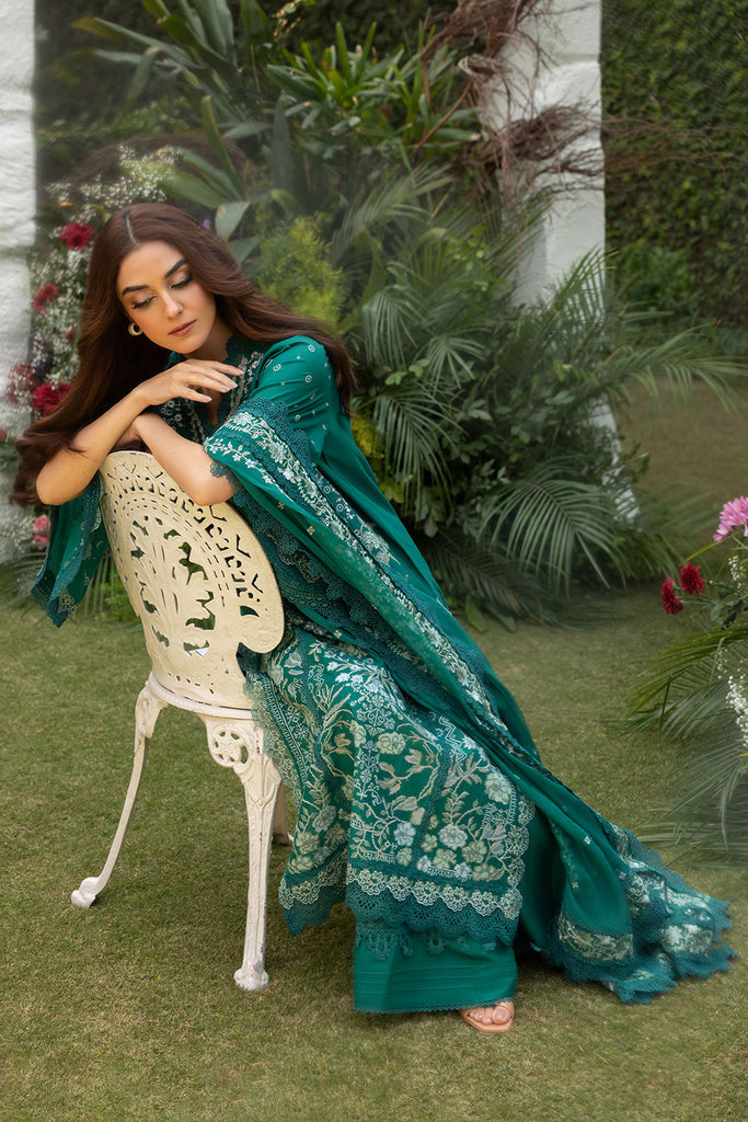 Sobia Nazir 3 Piece Custom Stitched Suit - Green - LB29359