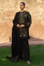 Libasco Zara Shahjahan 3 Piece Custom Stitched Suit - Black - LB288931