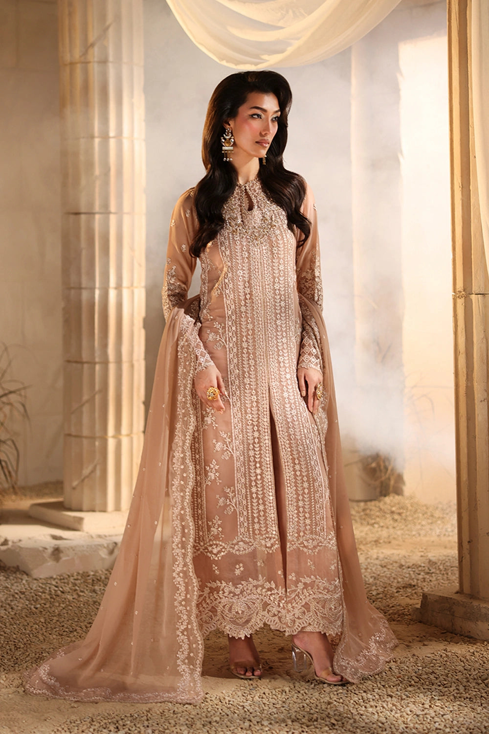Azure 3 Piece Custom Stitched Suit - Beige - LB31078