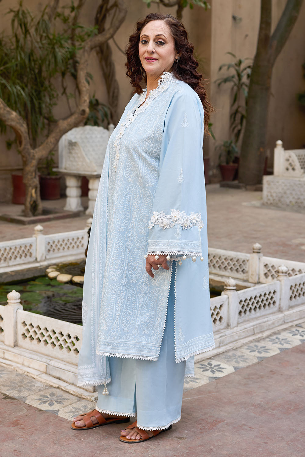 Gul Ahmed 3 Piece Custom Stitched Suit - Blue - LB31519