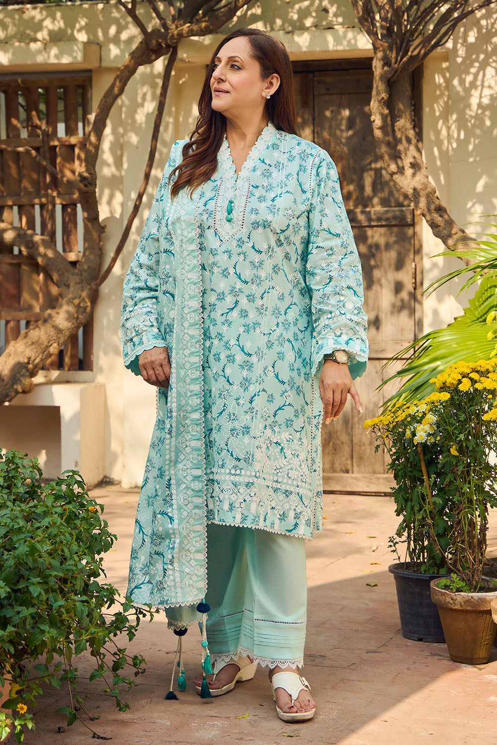Gul Ahmed 3 Piece Custom Stitched Suit - Green - LB31509