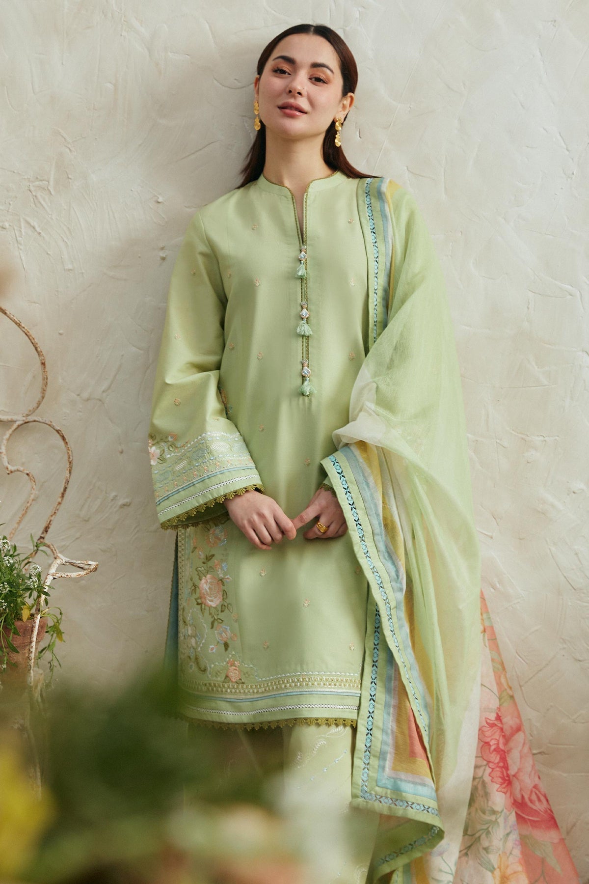 Zara Shahjahan 3 Piece Custom Stitched Suit - Green - LB285828