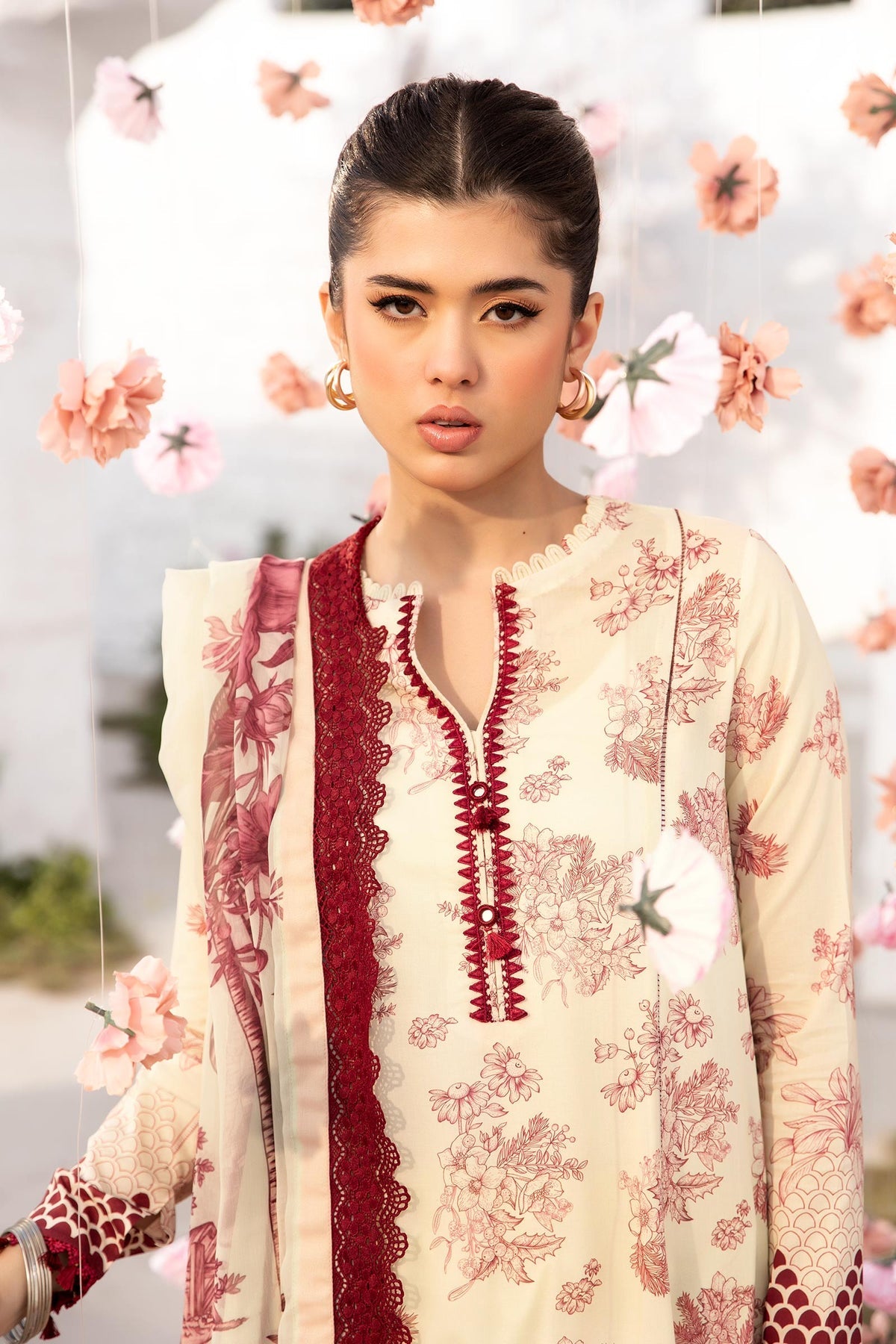 Maria.B 3 Piece Custom Stitched Suit - Beige - LB29741