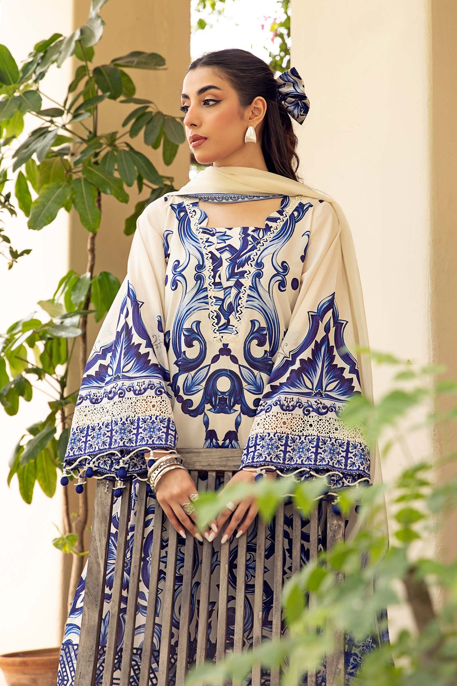 Maria.B 3 Piece Custom Stitched Suit - Blue - LB30281