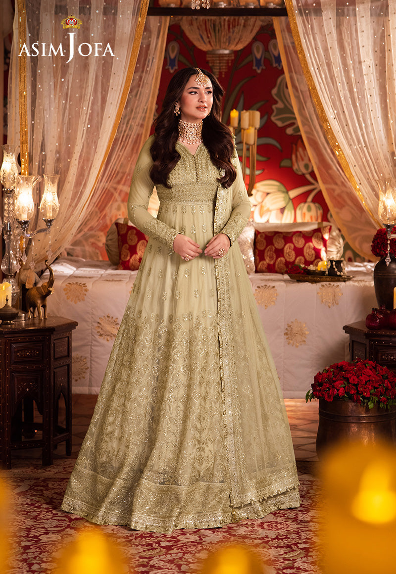 Asim Jofa 3 Piece Custom Stitched Suit - Beige - LB287932