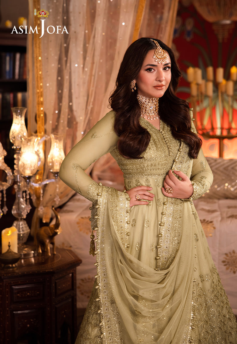 Asim Jofa 3 Piece Custom Stitched Suit - Beige - LB287932