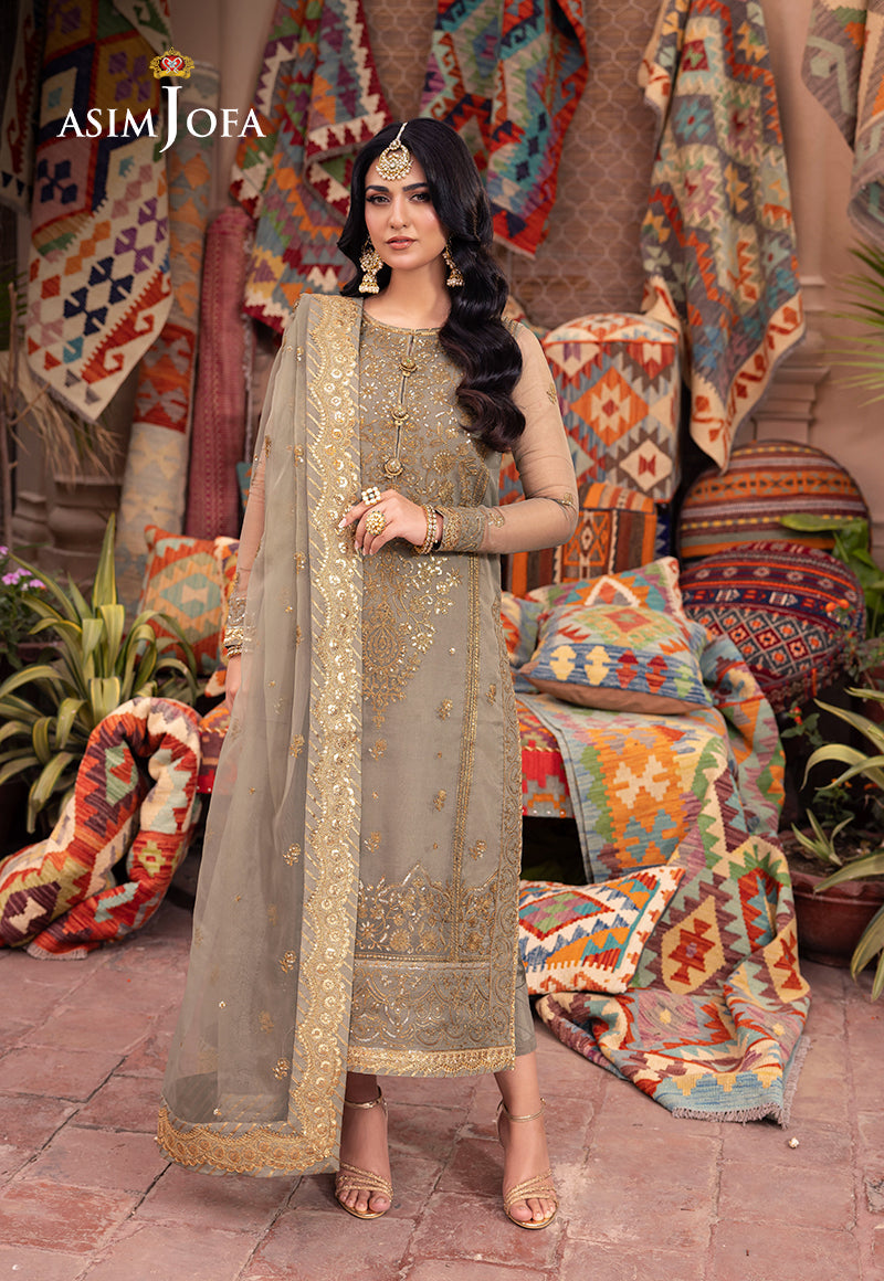 Asim Jofa 3 Piece Custom Stitched Suit - Green - LB287427