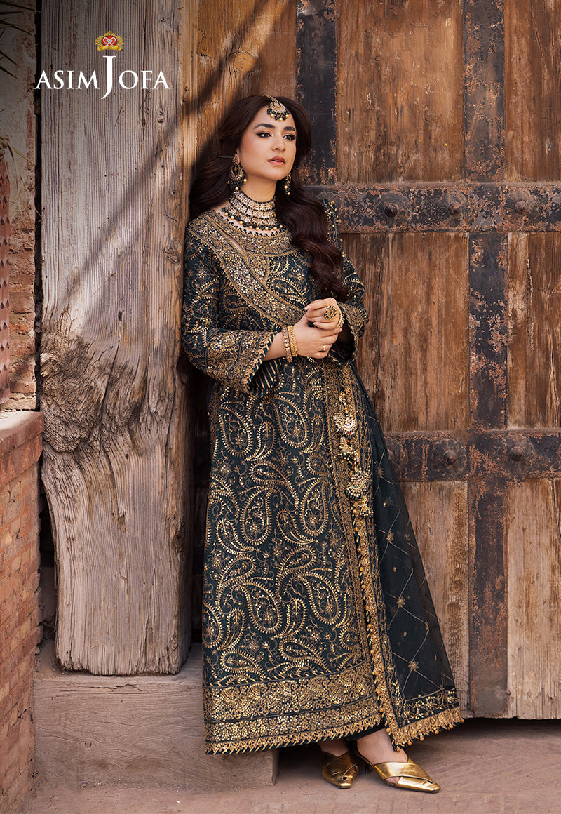 Asim Jofa 3 Piece Custom Stitched Suit - Blue - LB286611