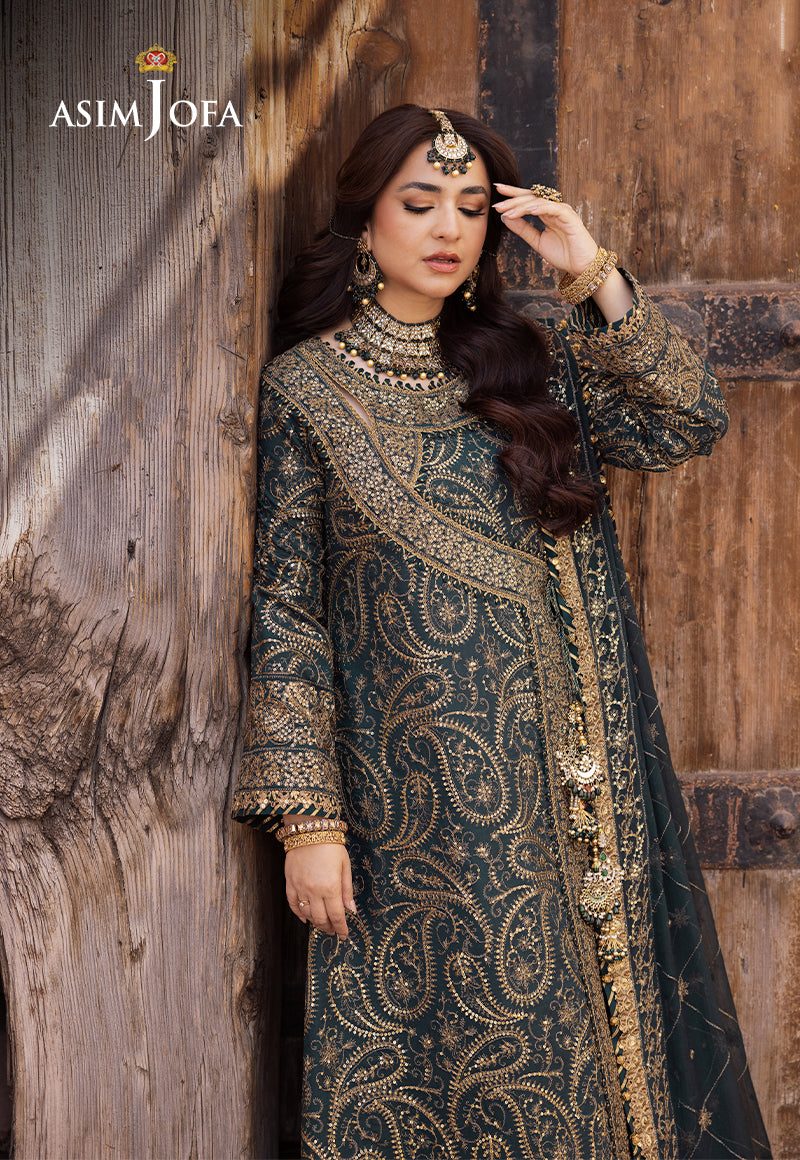 Asim Jofa 3 Piece Custom Stitched Suit - Blue - LB286611