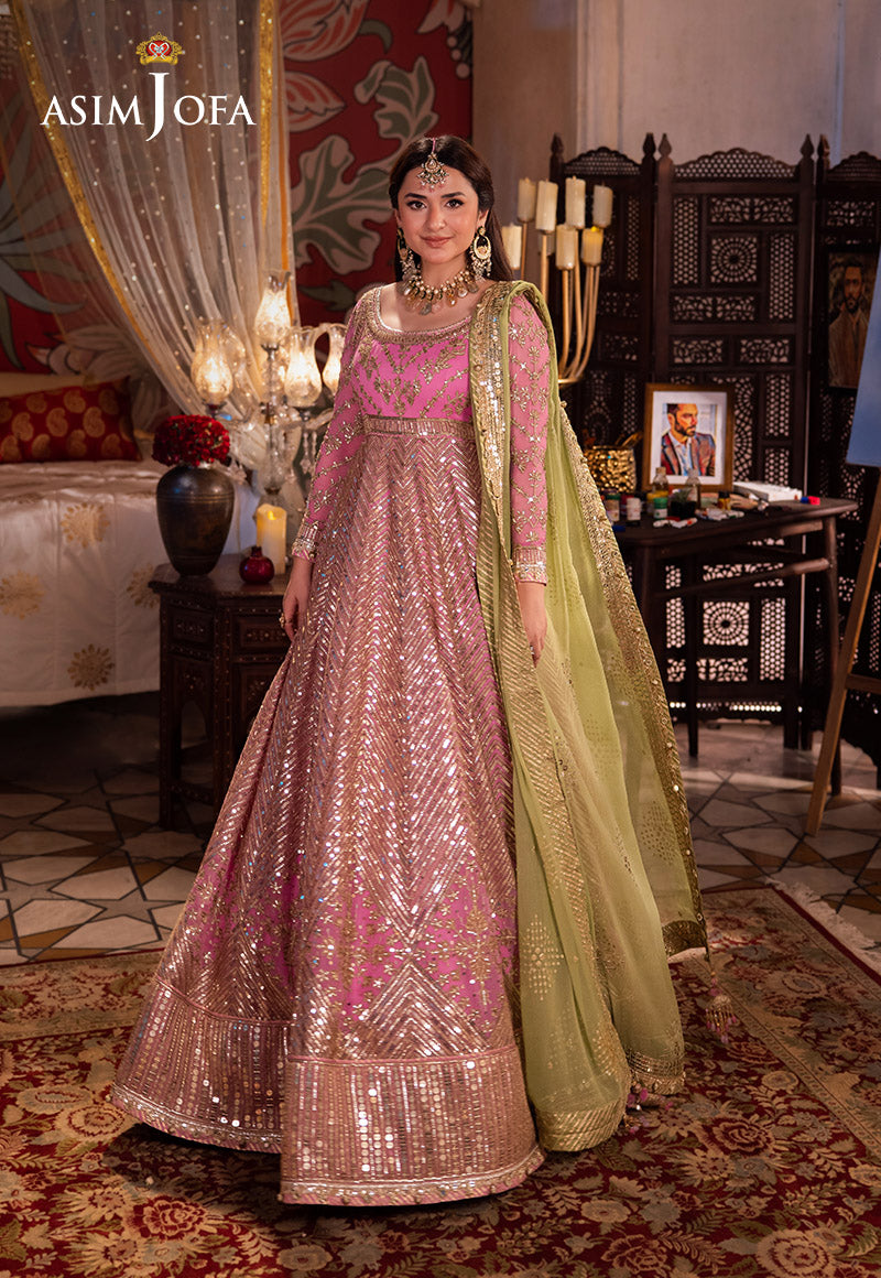 Asim Jofa 3 Piece Custom Stitched Suit - Pink - LB287930