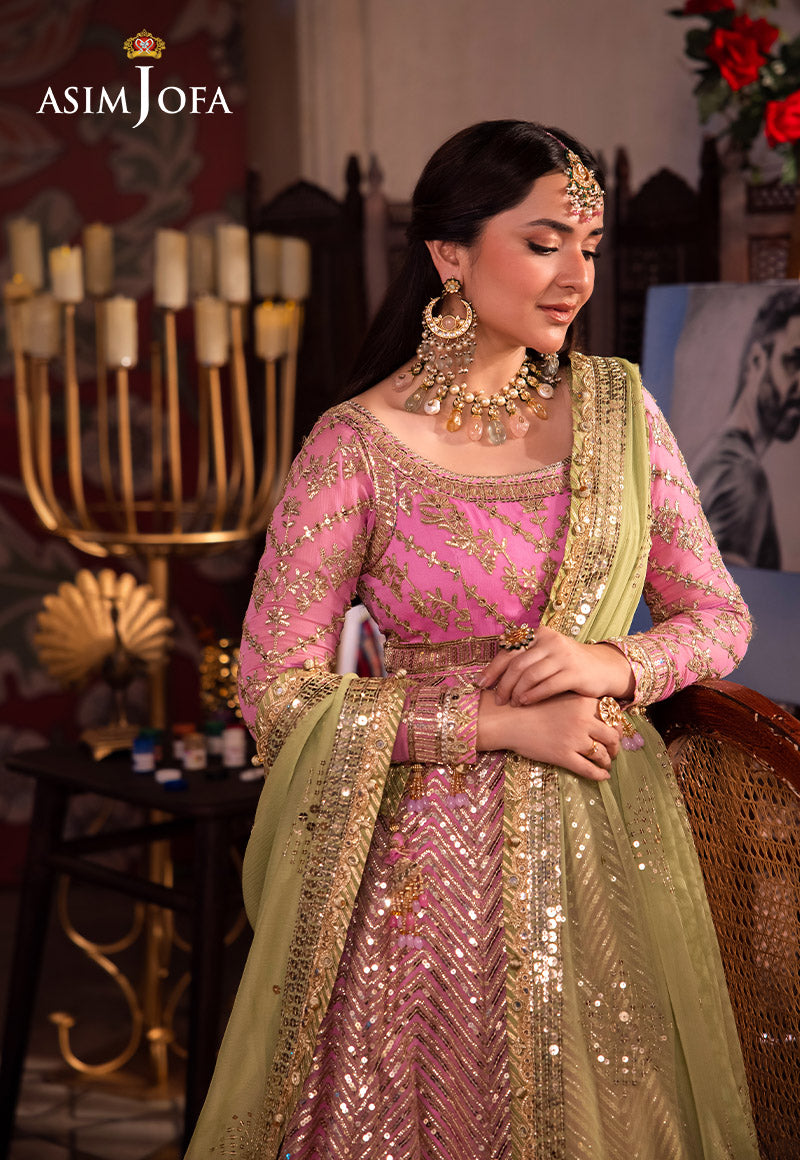 Asim Jofa 3 Piece Custom Stitched Suit - Pink - LB287930