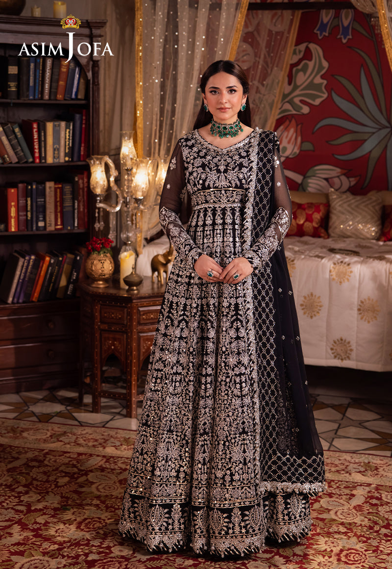 Asim Jofa 3 Piece Custom Stitched Suit - Black - LB287933