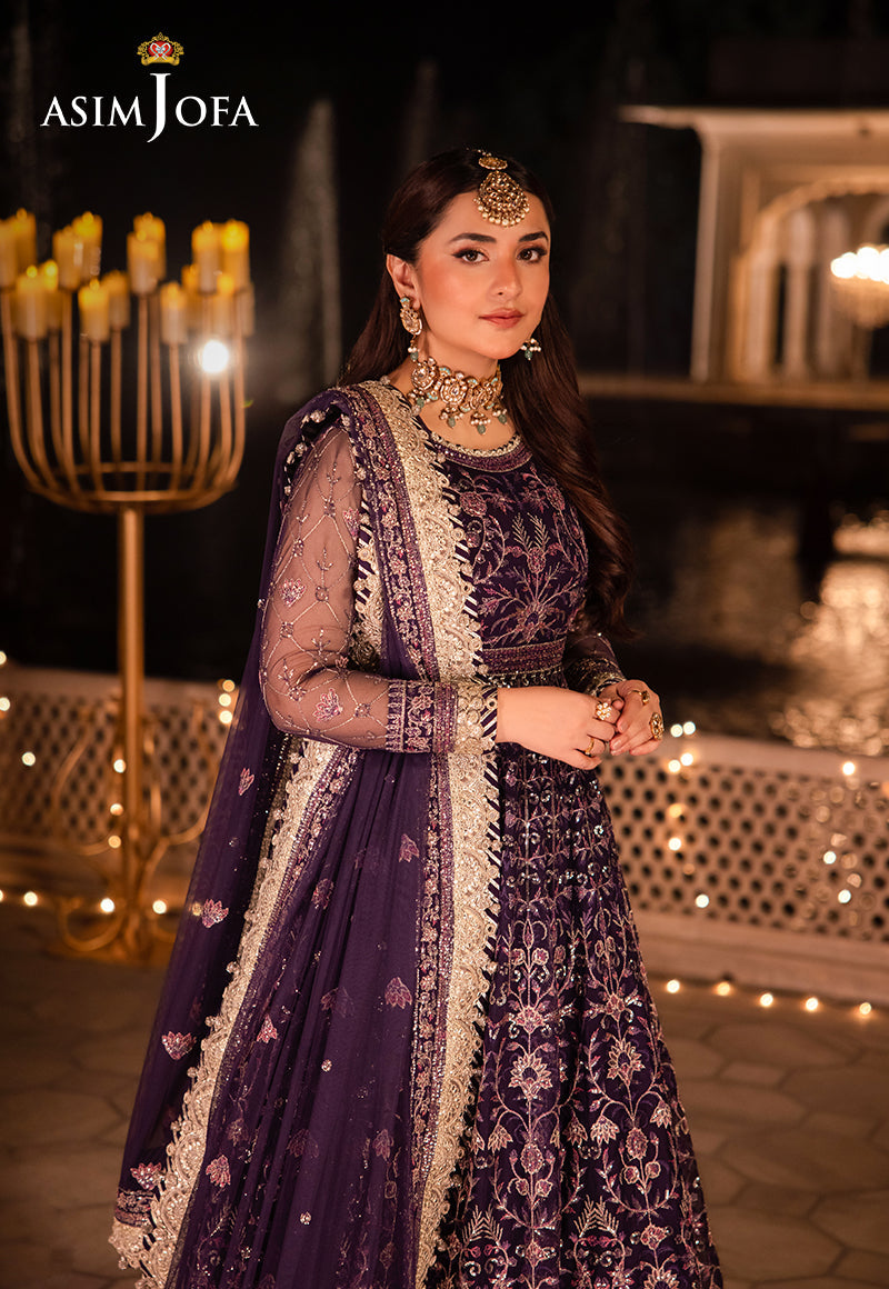 Asim Jofa 3 Piece Custom Stitched Suit - Purple - LB287929