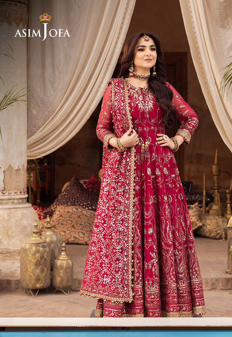 Asim Jofa 3 Piece Custom Stitched Suit - Pink - LB286604