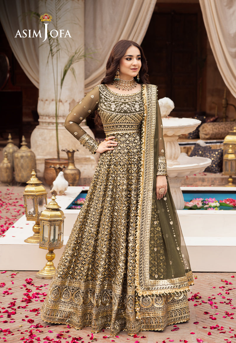 Asim Jofa 3 Piece Custom Stitched Suit - Green - LB286608