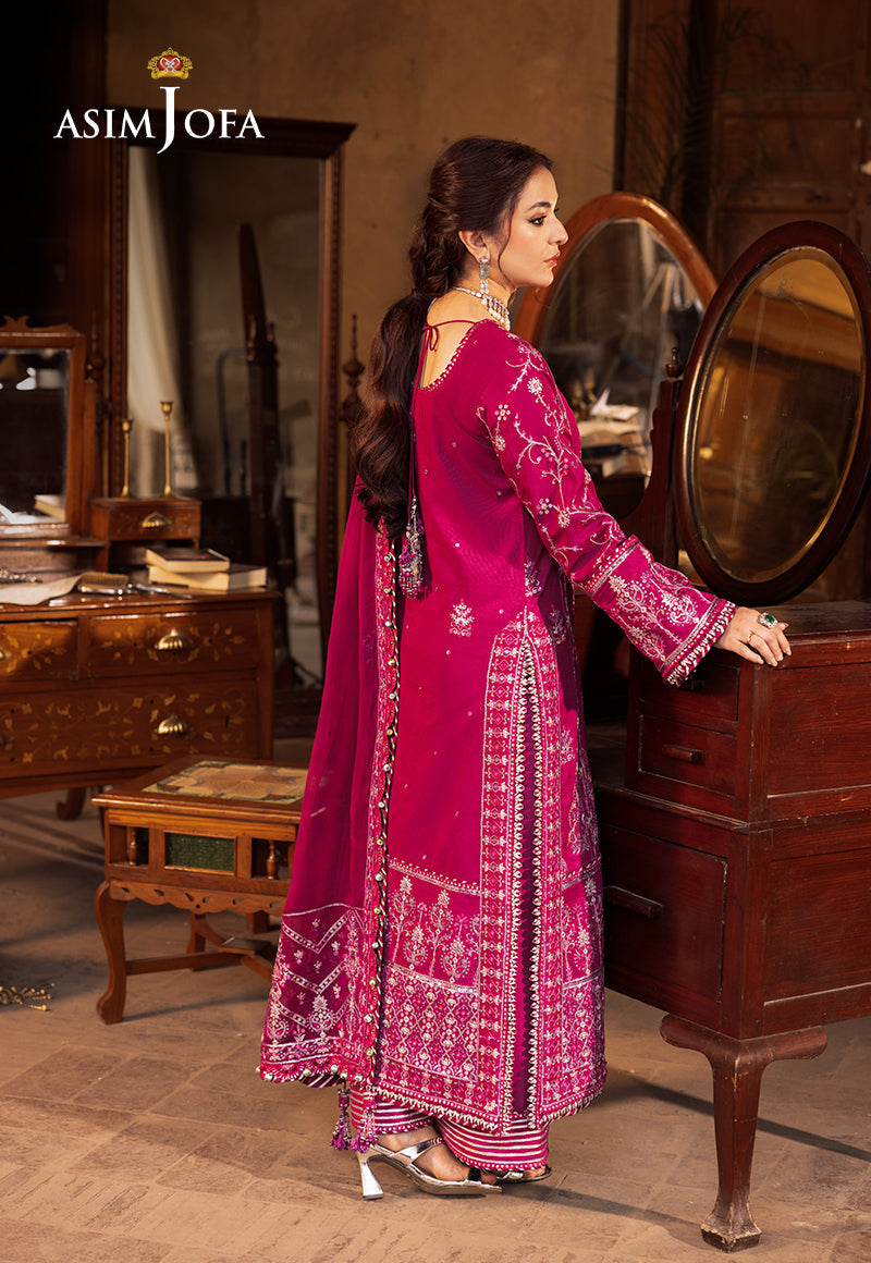 Asim Jofa 3 Piece Custom Stitched Suit - Purple - LB286609