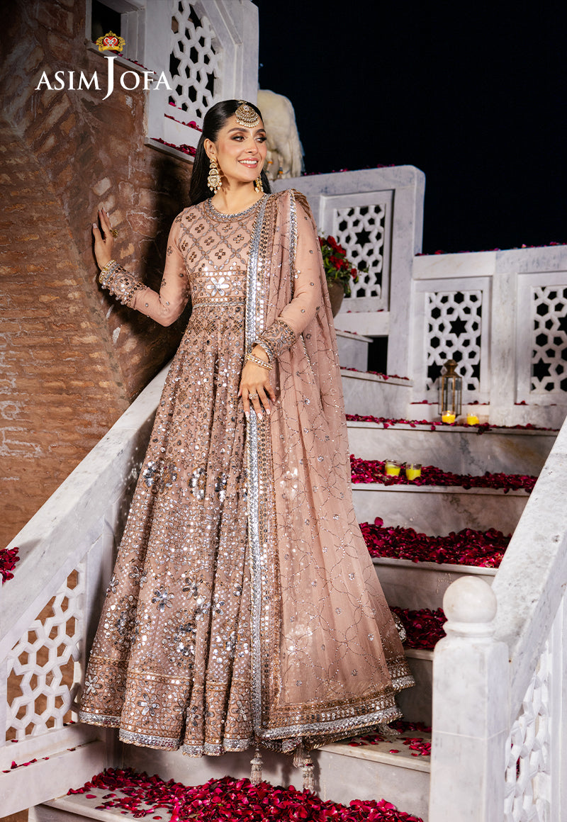 Asim Jofa 3 Piece Custom Stitched Suit - Pink - LB286687